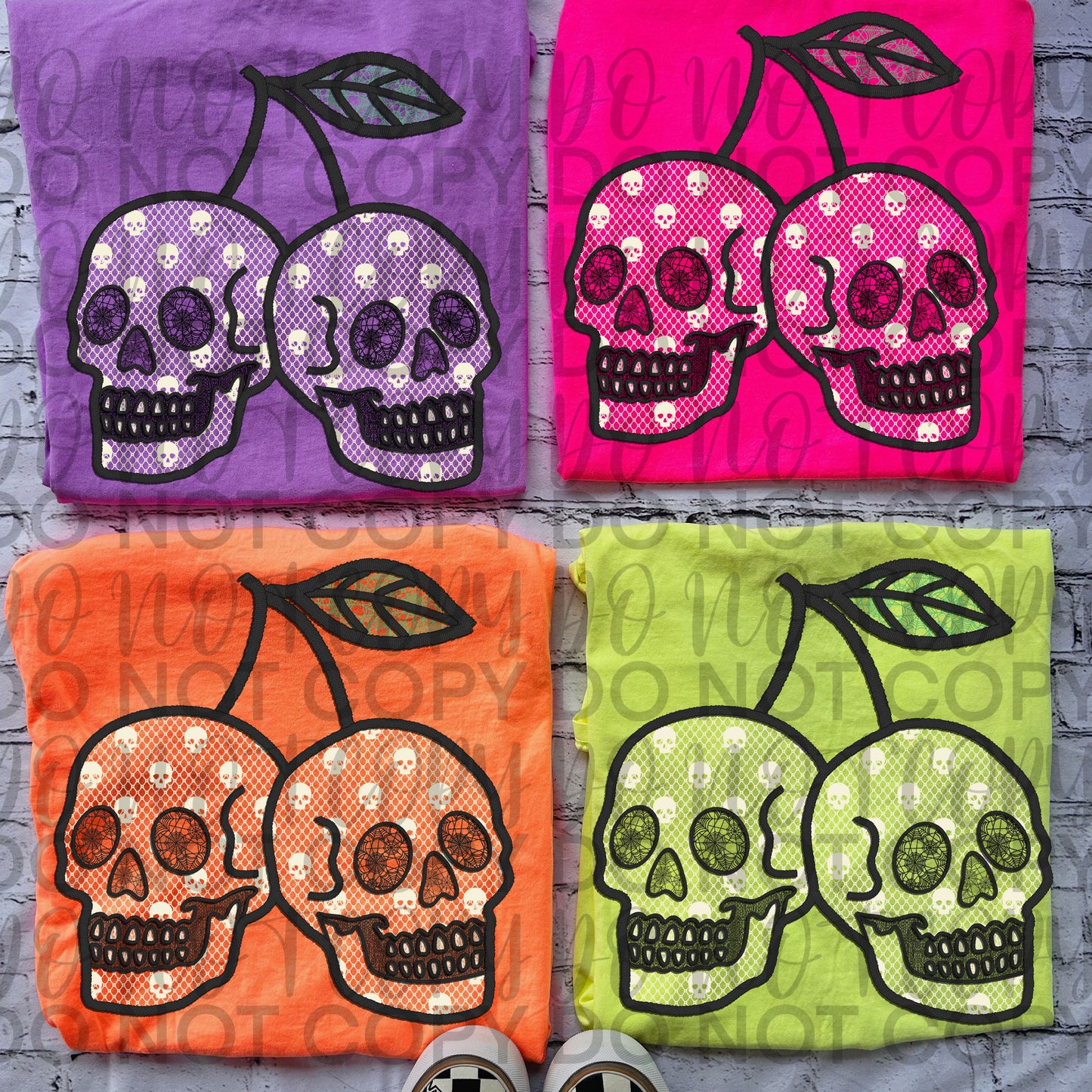 Faux Lace Skull Cherry