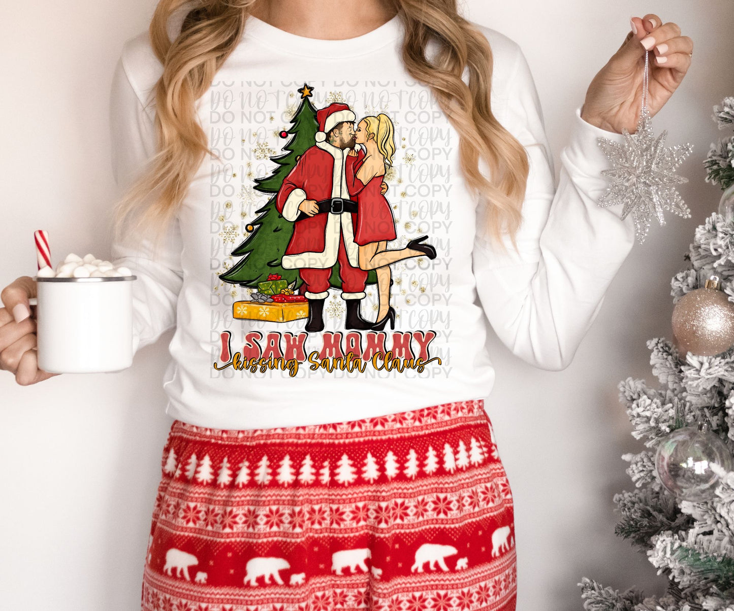 Mommy Kissing Santa Claus