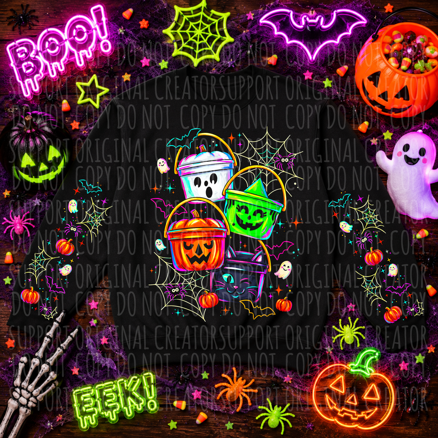 Dark tees only! Halftone Boo Buckets