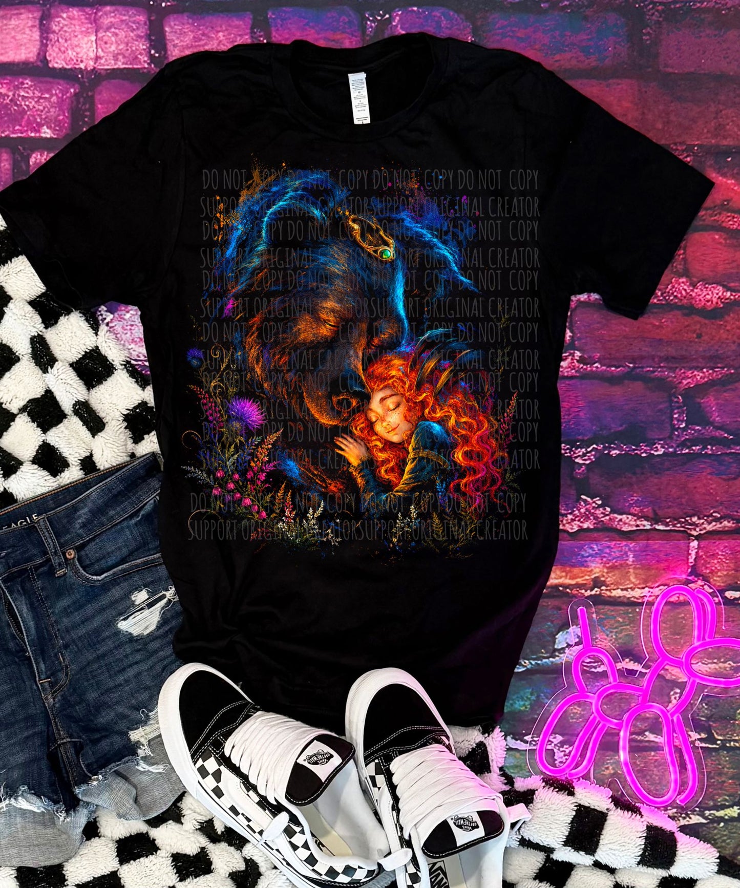 Dark tees only! Halftone Brave mother and daughter