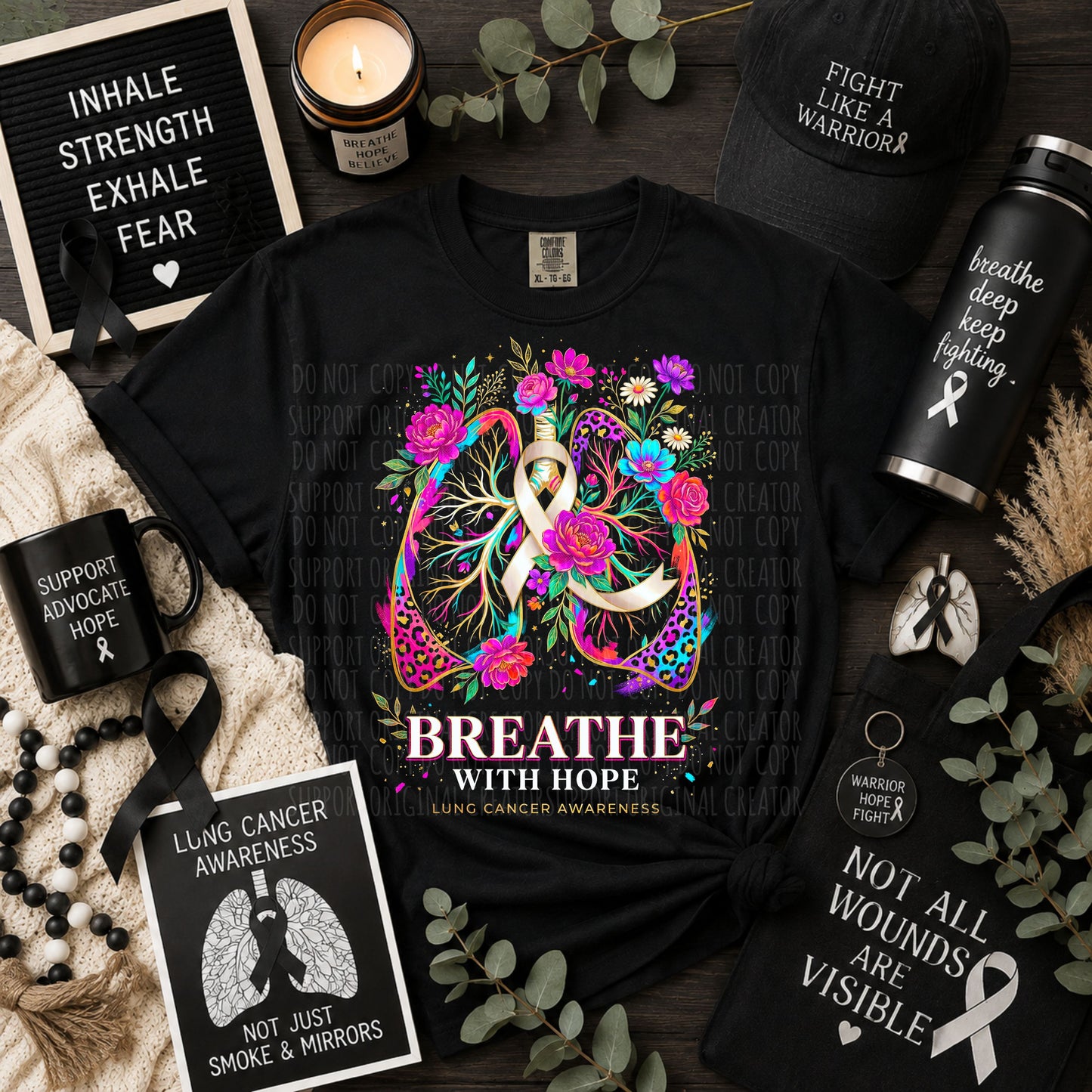 Dark tees only! Halftone Breathe with Hope