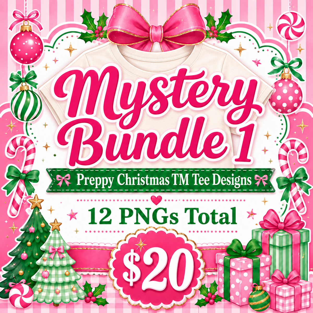 Mystery Bundle 1-Preppy Christmas TM Tees