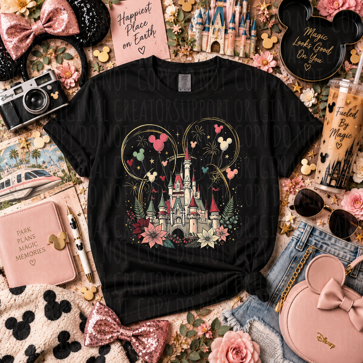 Dark tees only! Halftone Christmas Castle