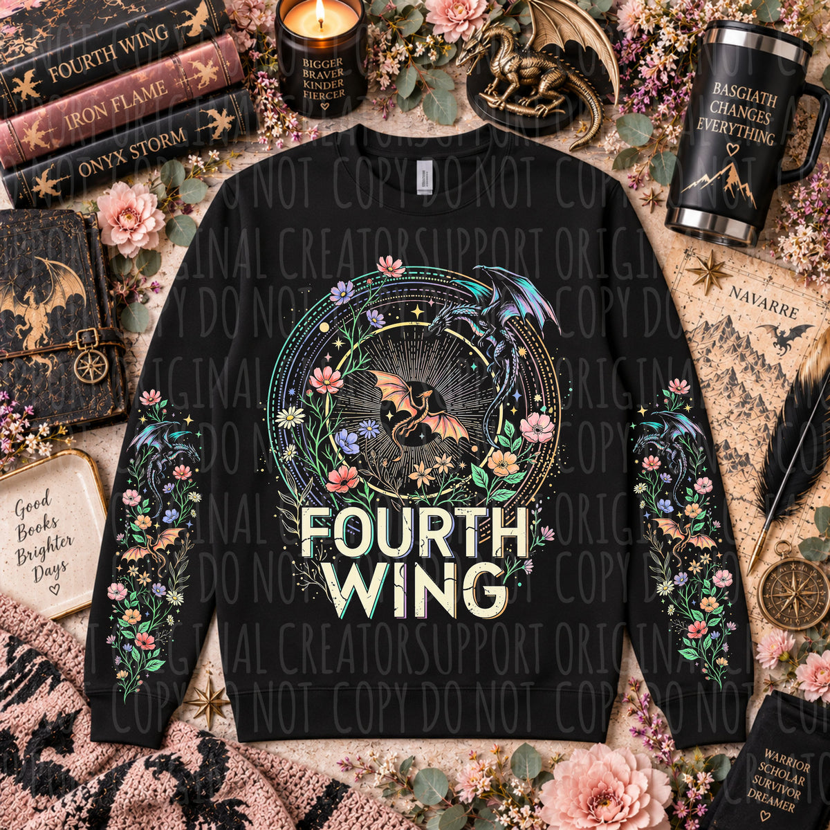 Dark tees only! Halftone- Floral FW