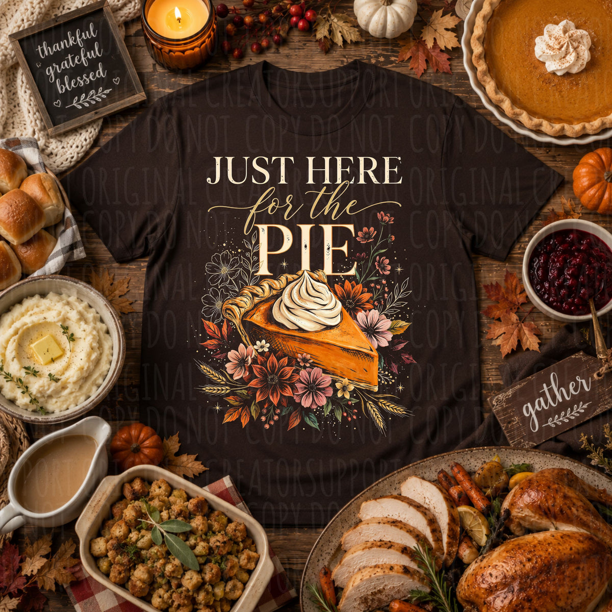 Dark tees only! Halftone Just here for the pie
