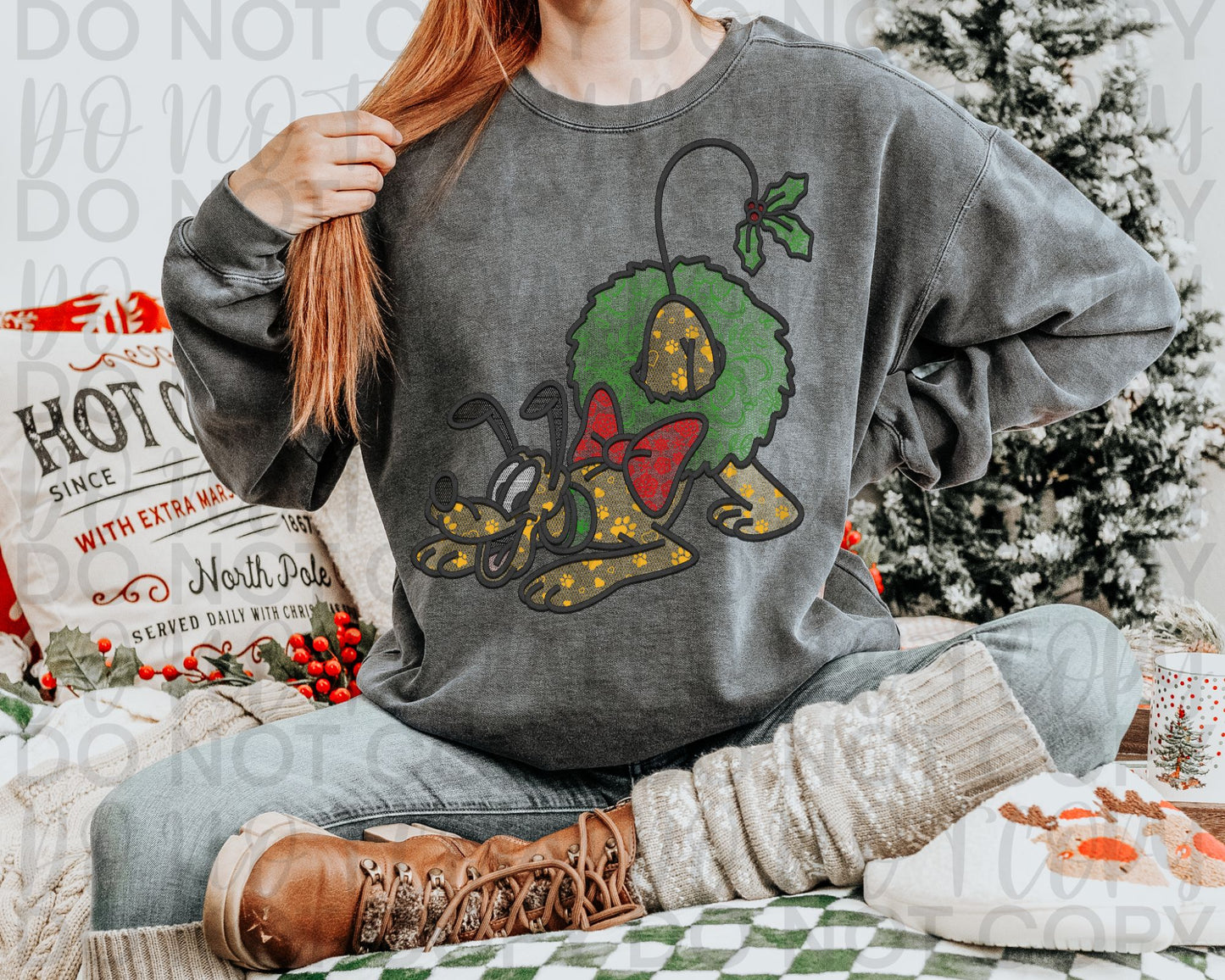 Faux lace dog Christmas