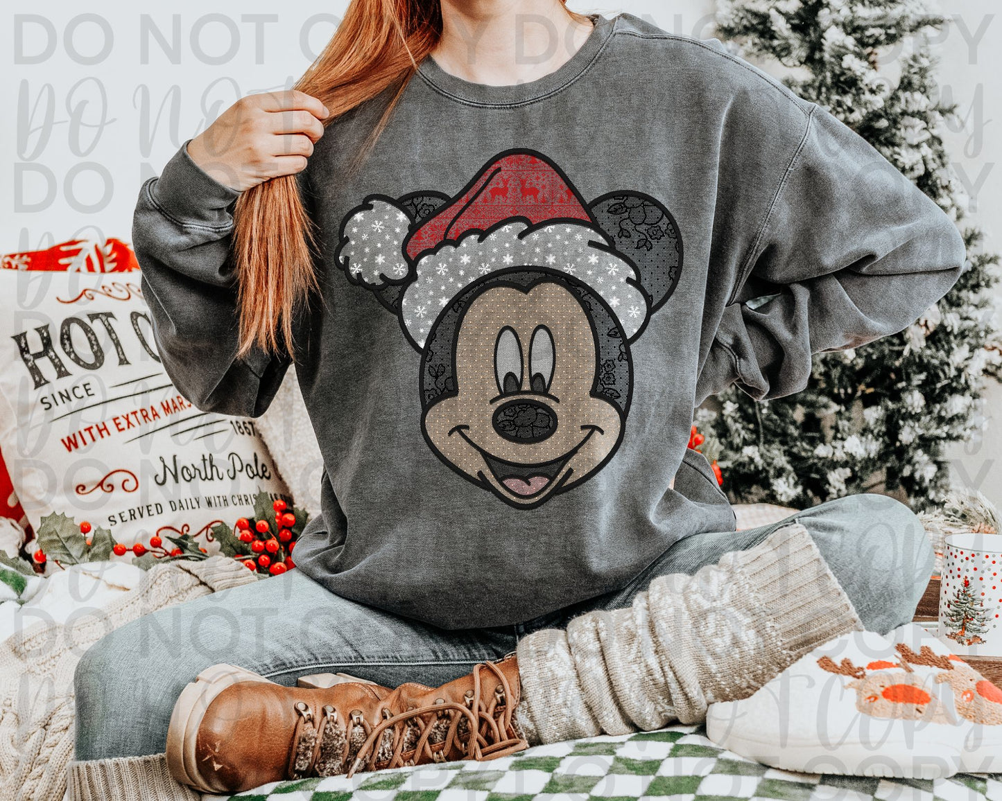 Mouse Christmas Faux lace