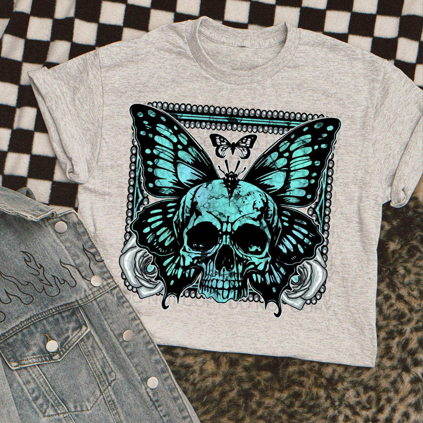 Turquoise Skull Butterfly