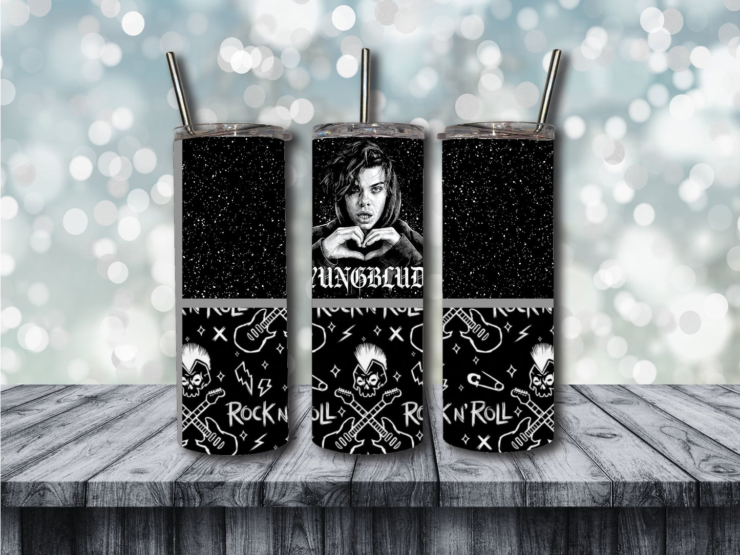 YB WHITE AND PINK TUMBLERS