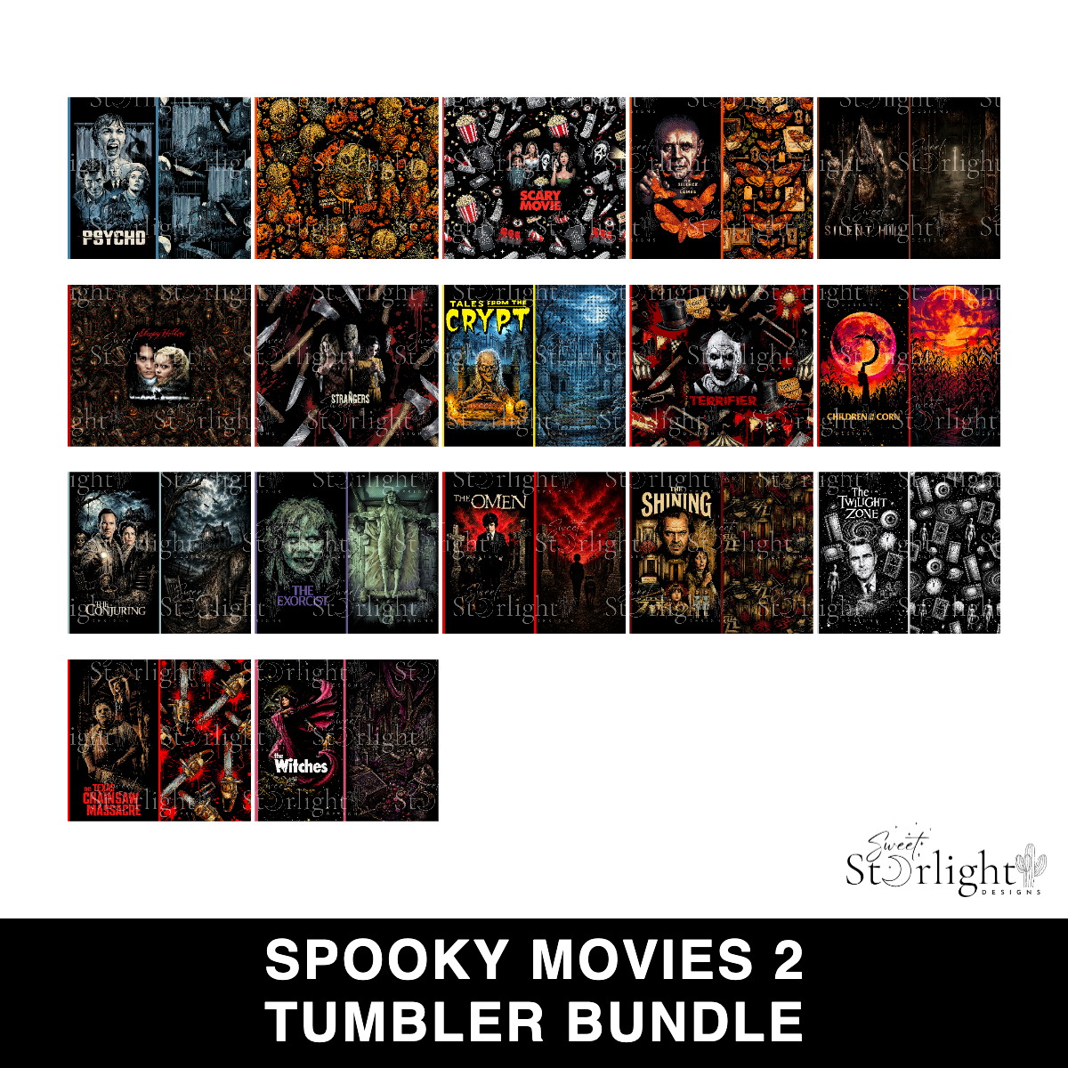 Spooky Movies 2 Tumbler Design Bundle