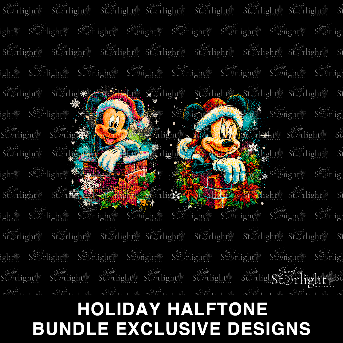 Holiday Halftone Tee Design Bundle