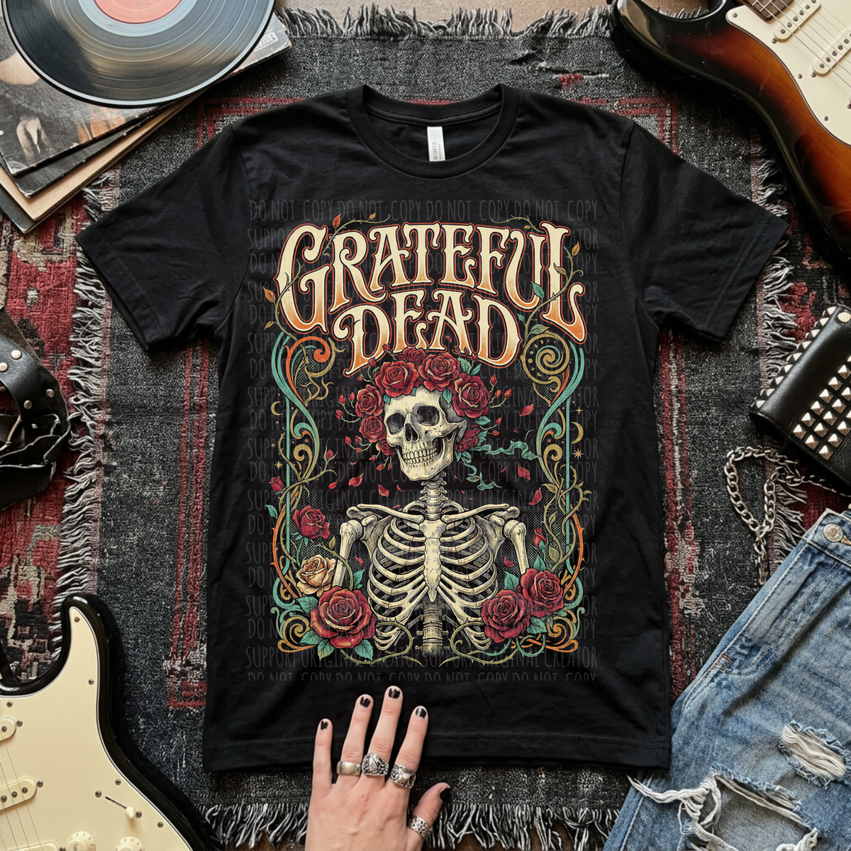 DARK TEES ONLY! HALFTONE GD skellie