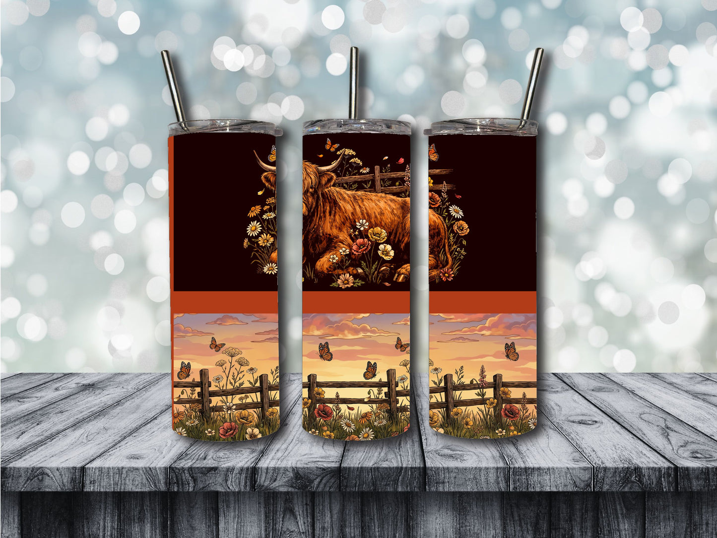 highland cow tumbler