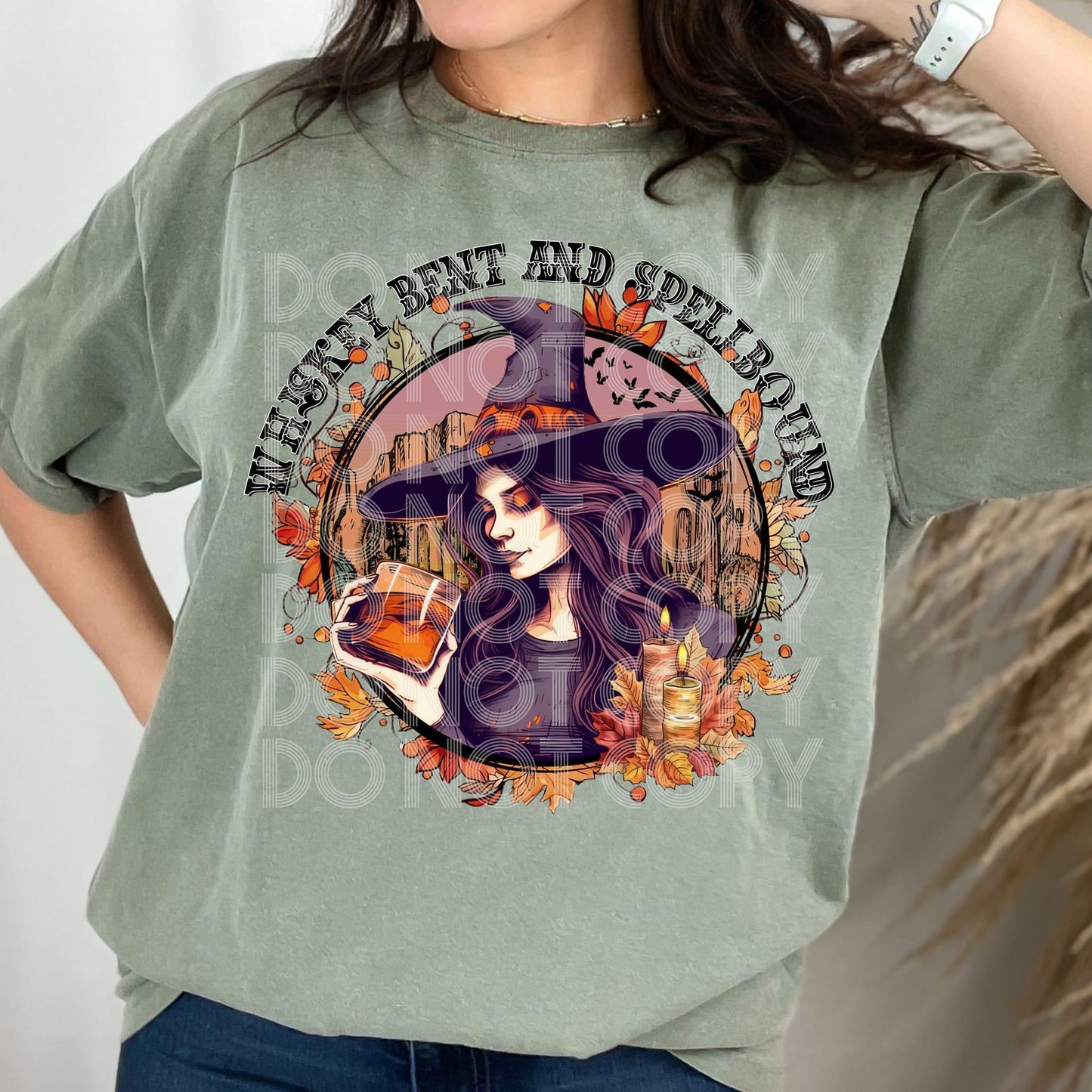 Whiskey Bent and Spellbound Witch with Matching 16oz glass can