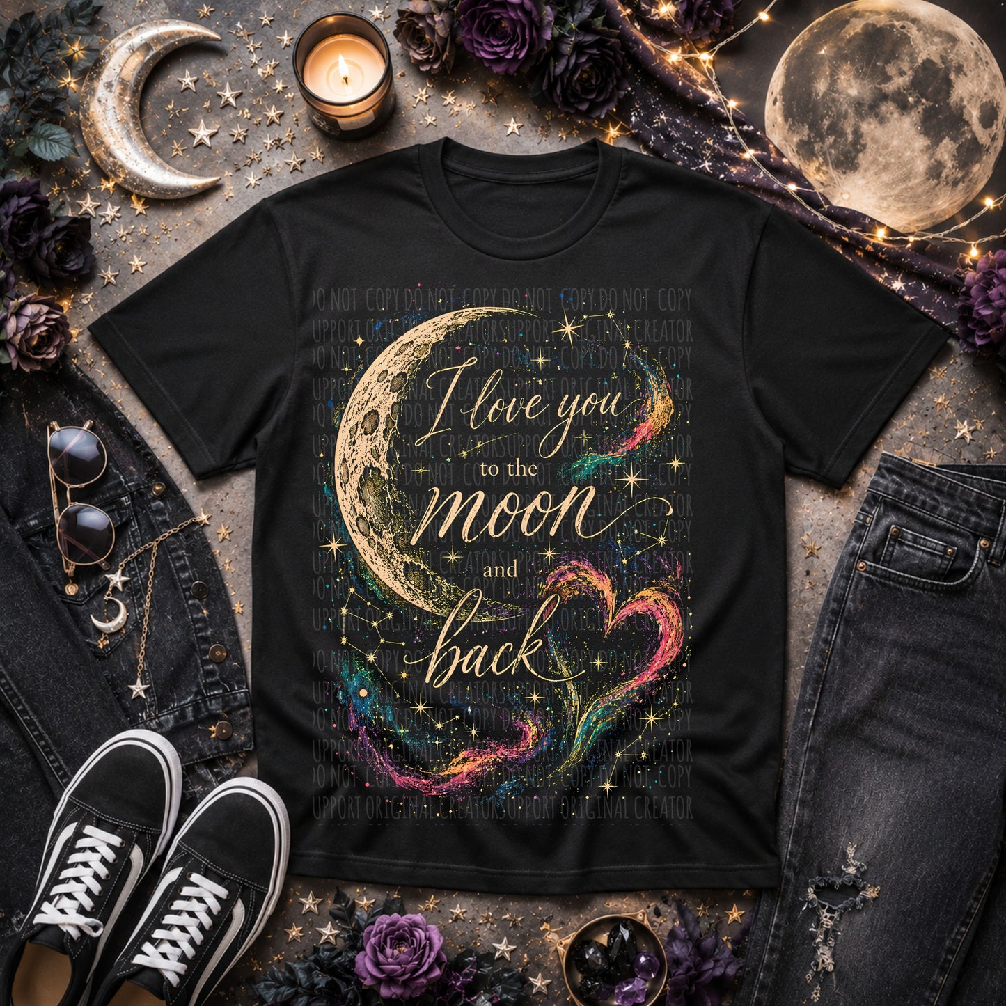 Moon & Back- Dark tees only!