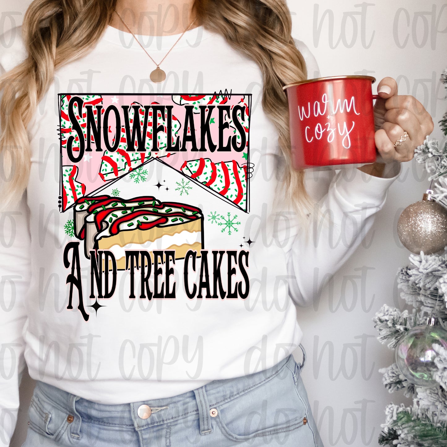 Snow & Christmas tree cake