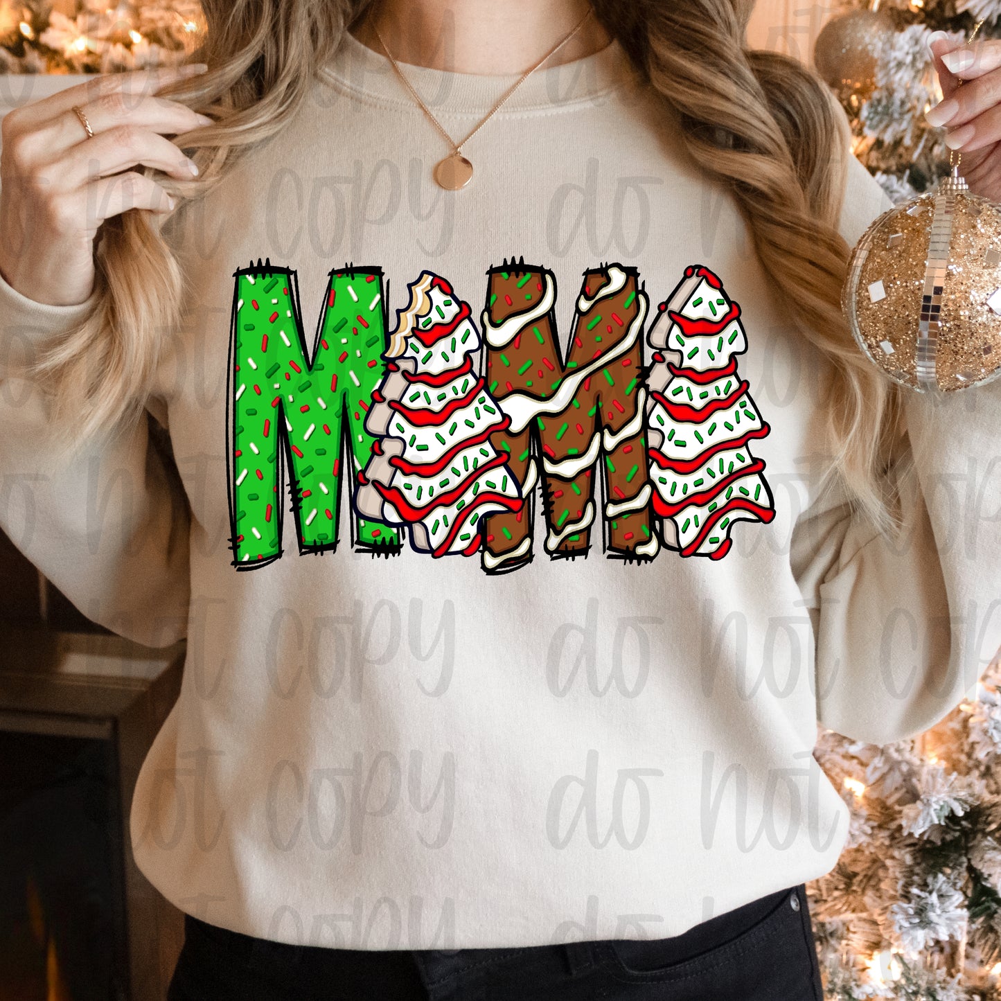 Mama Christmas tree cake green and brown