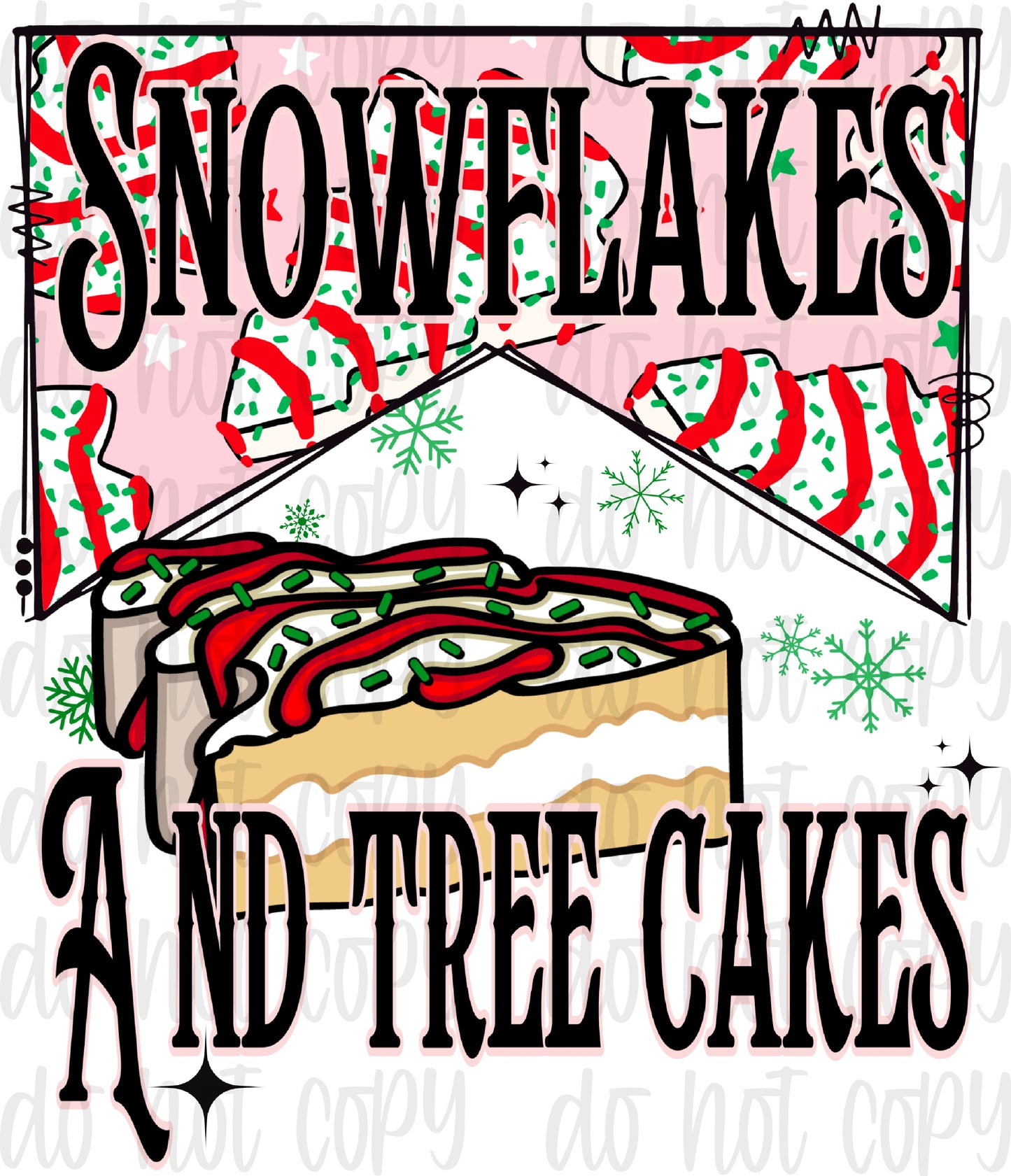 Snow & Christmas tree cake