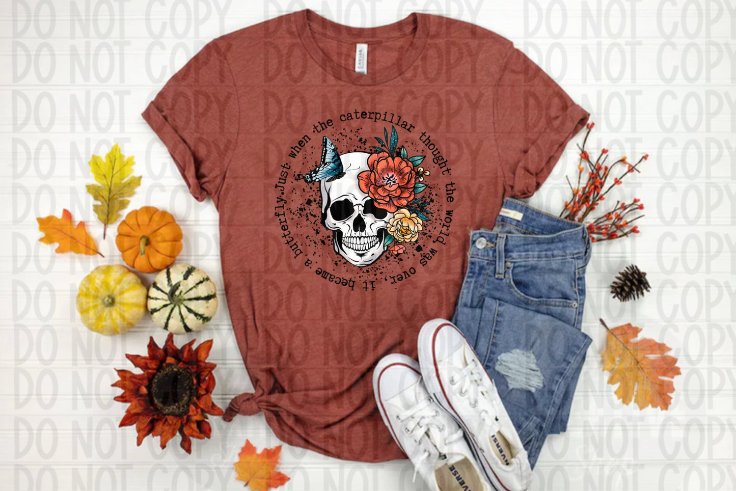 Gothic Skull Butterfly Sublimation design