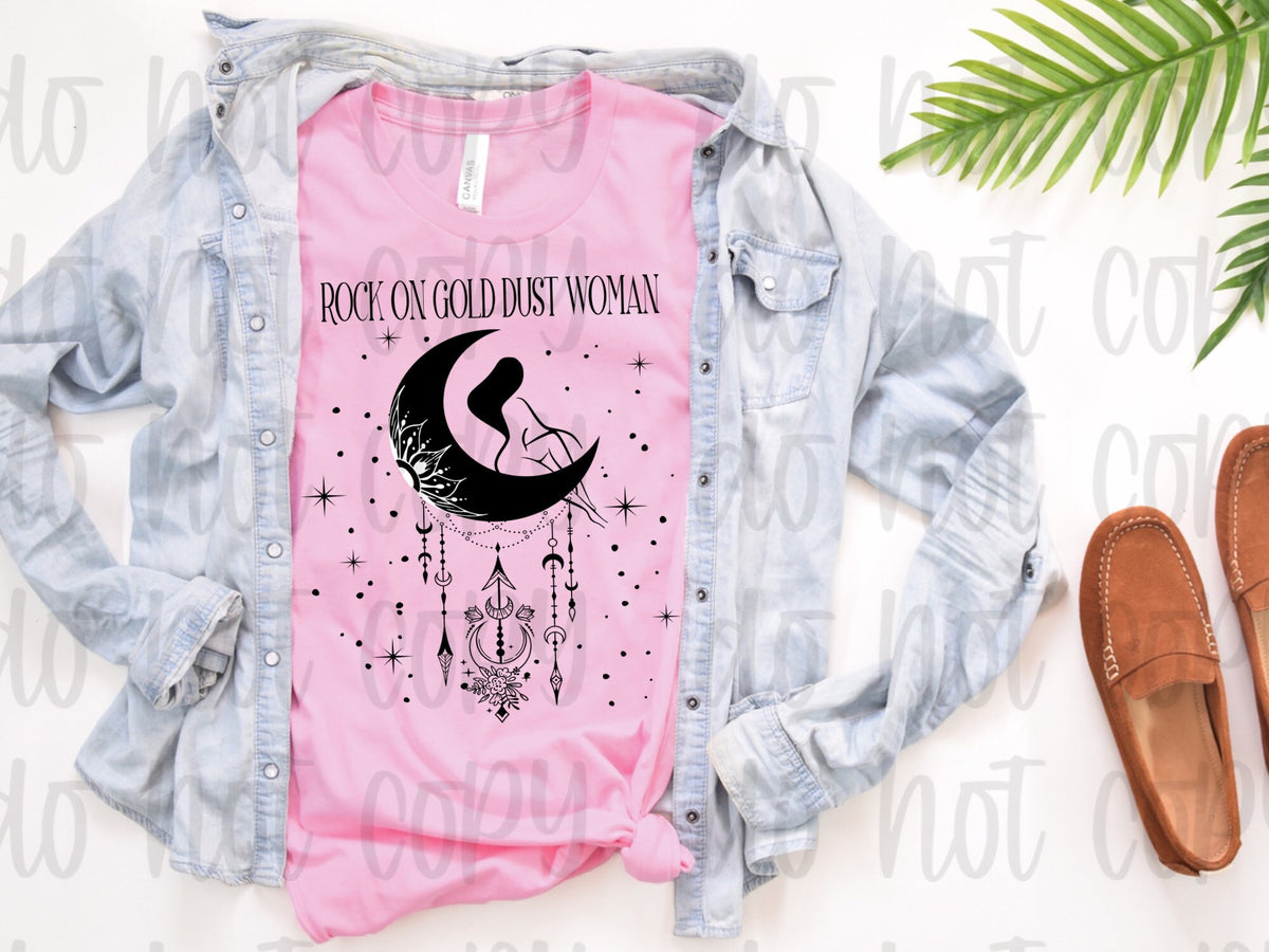 Rock on Gold Dust Woman Sublimation/DTF design