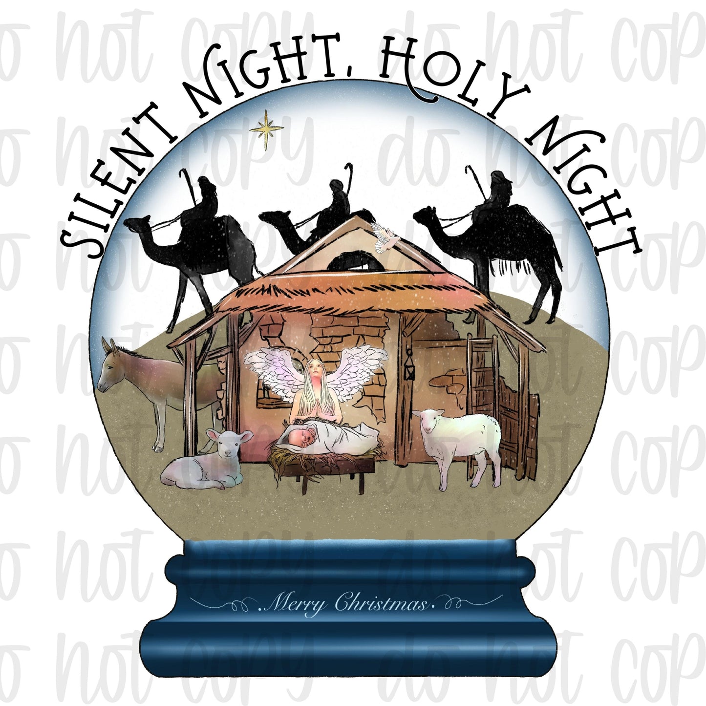 Nativity scene snow globe png