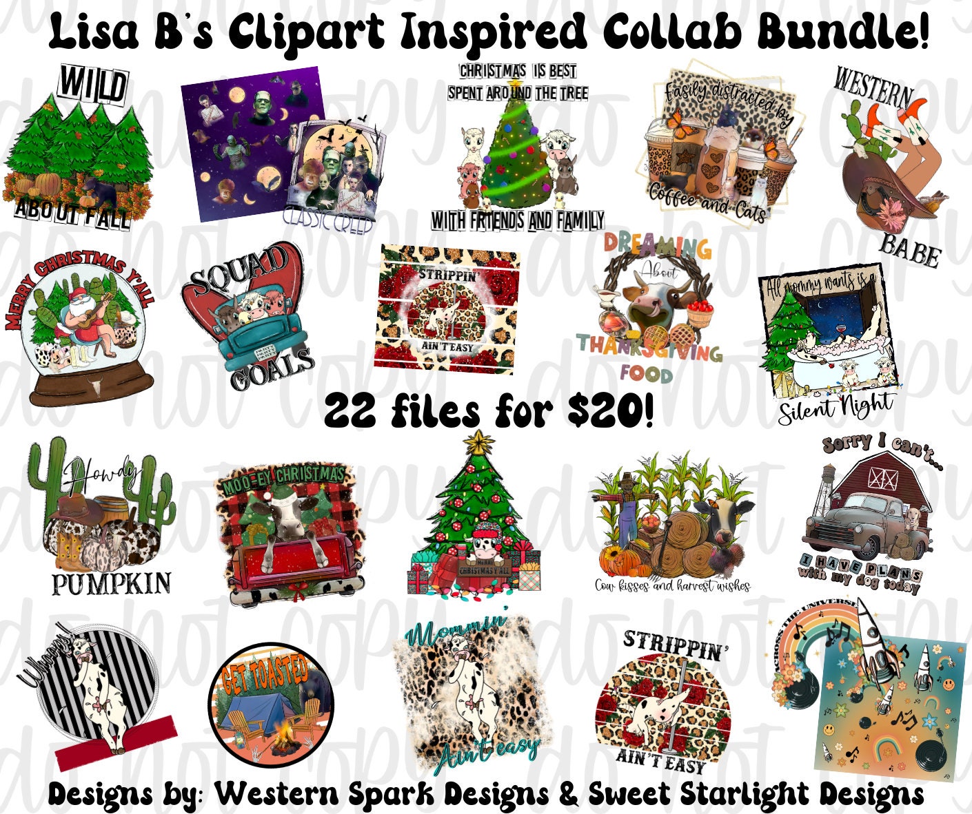 Designer Collab Bundle for Sublimation, Tumblers, DTF, Shirts! 22 files for 20 bucks!
