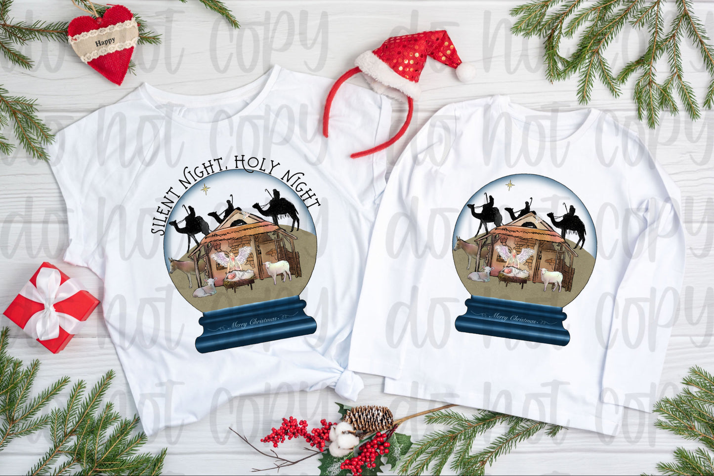 Nativity scene snow globe png