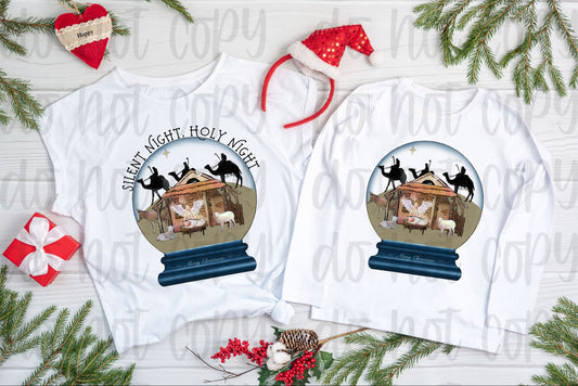Nativity scene snow globe png