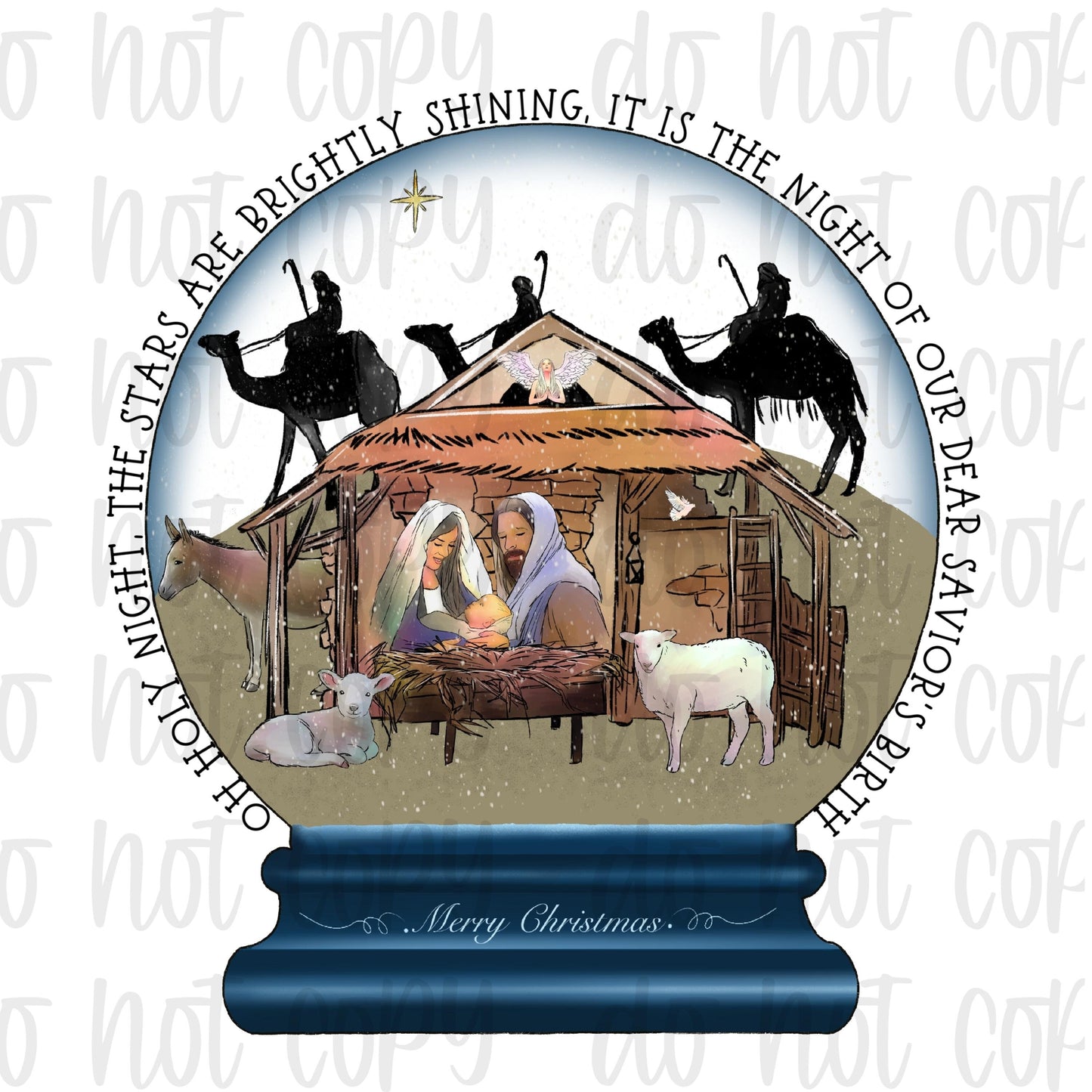 Nativity scene snow globe png
