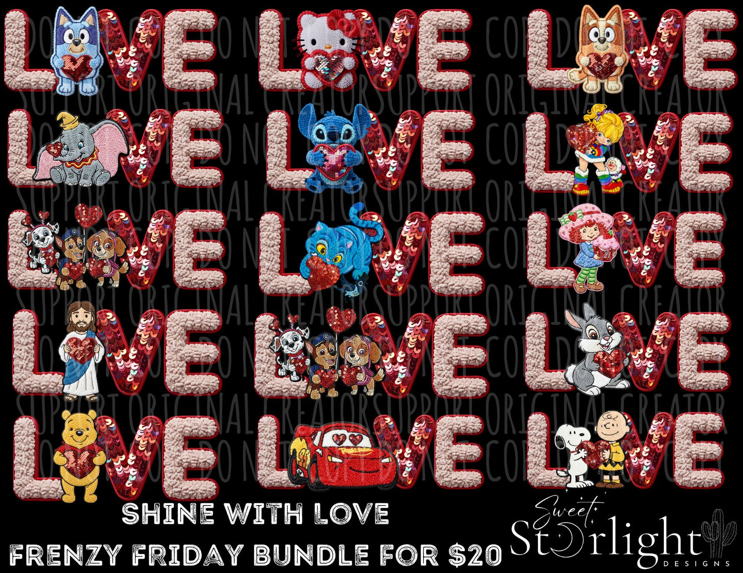 12/5/25 SHINE WITH LOVE FRENZY FRIDAY WHOLE BUNDLE-30 DESIGNS TOTAL