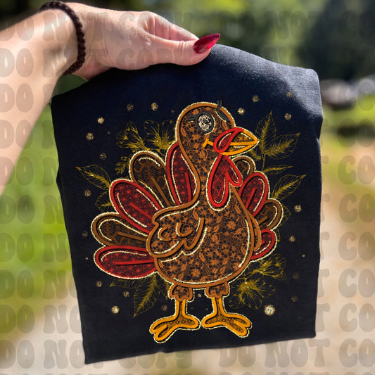 Glitter Faux Lace Turkey