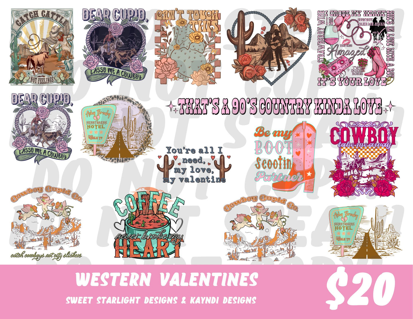 Western Valentines Design Collab | PNG