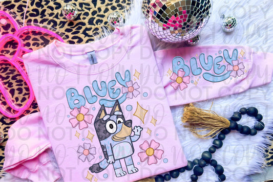 Faux Lace Blue Dog