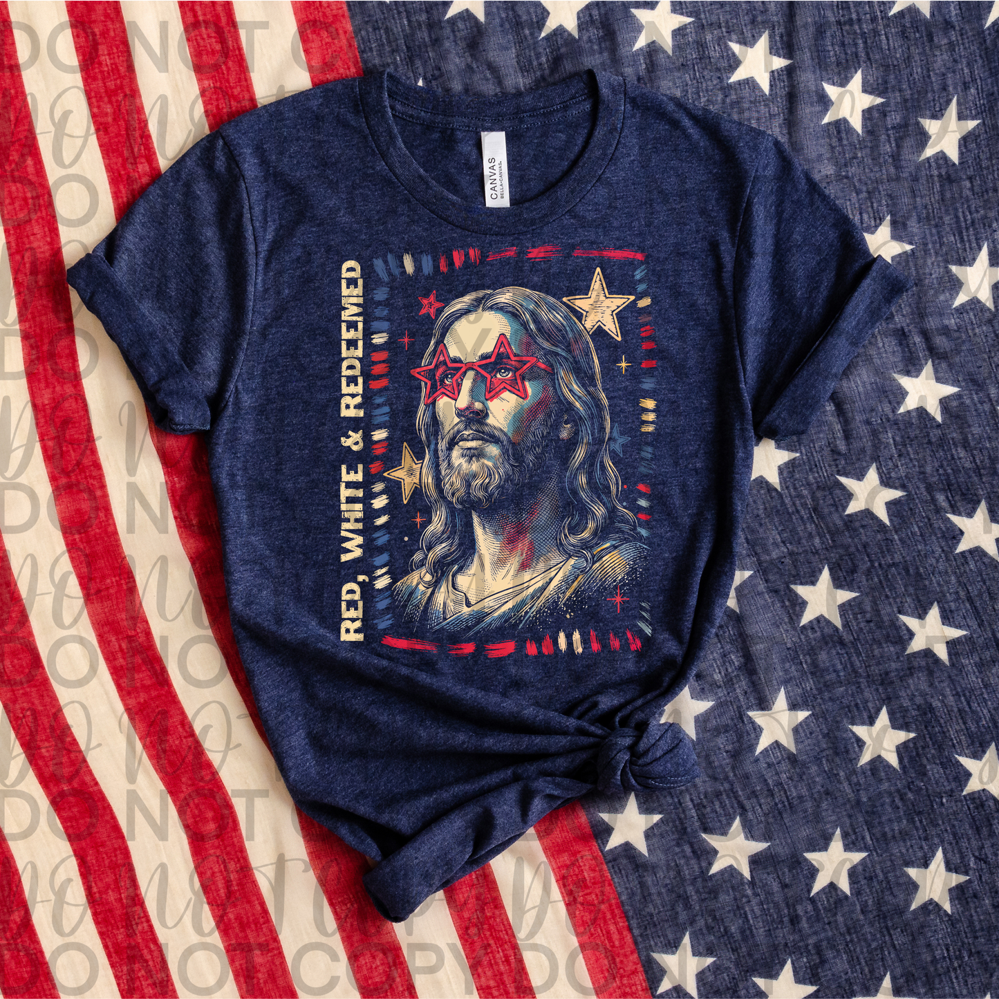 RED WHITE & REDEEMED -Dark tees only