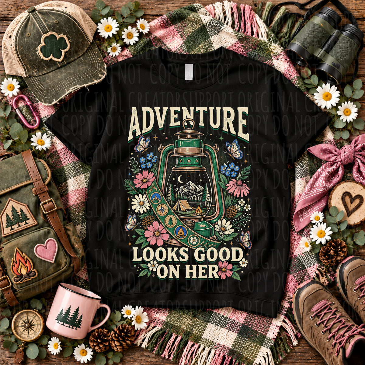 DARK TEES ONLY! HALFTONE Adventure looks good on her