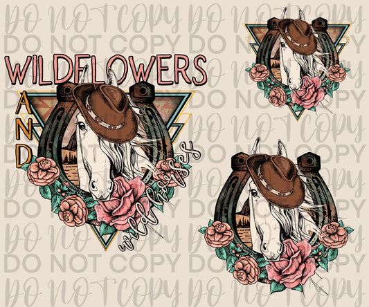 Wildflowers and Wild Horses