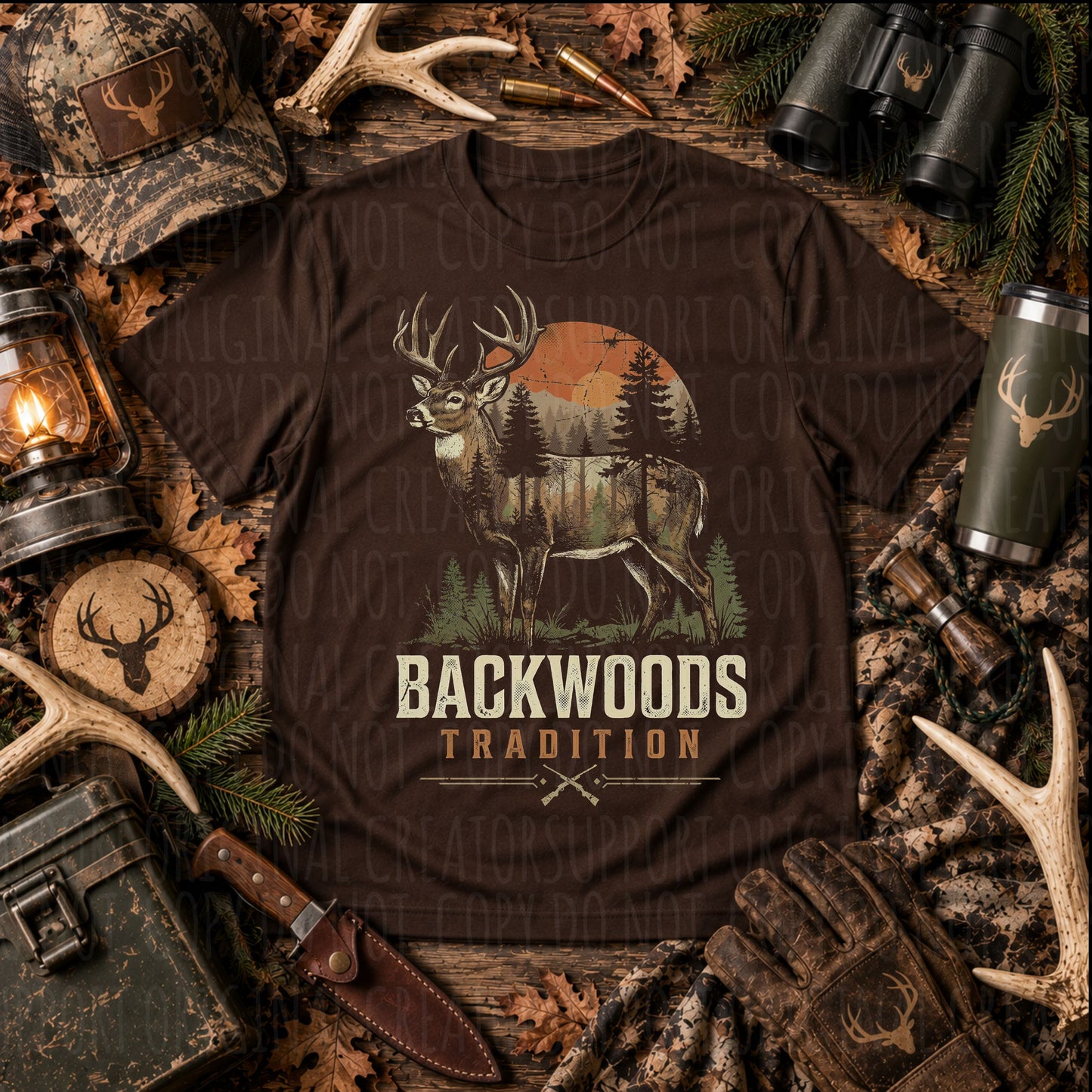 Dark tees only! Halftone Backwoods Tradition
