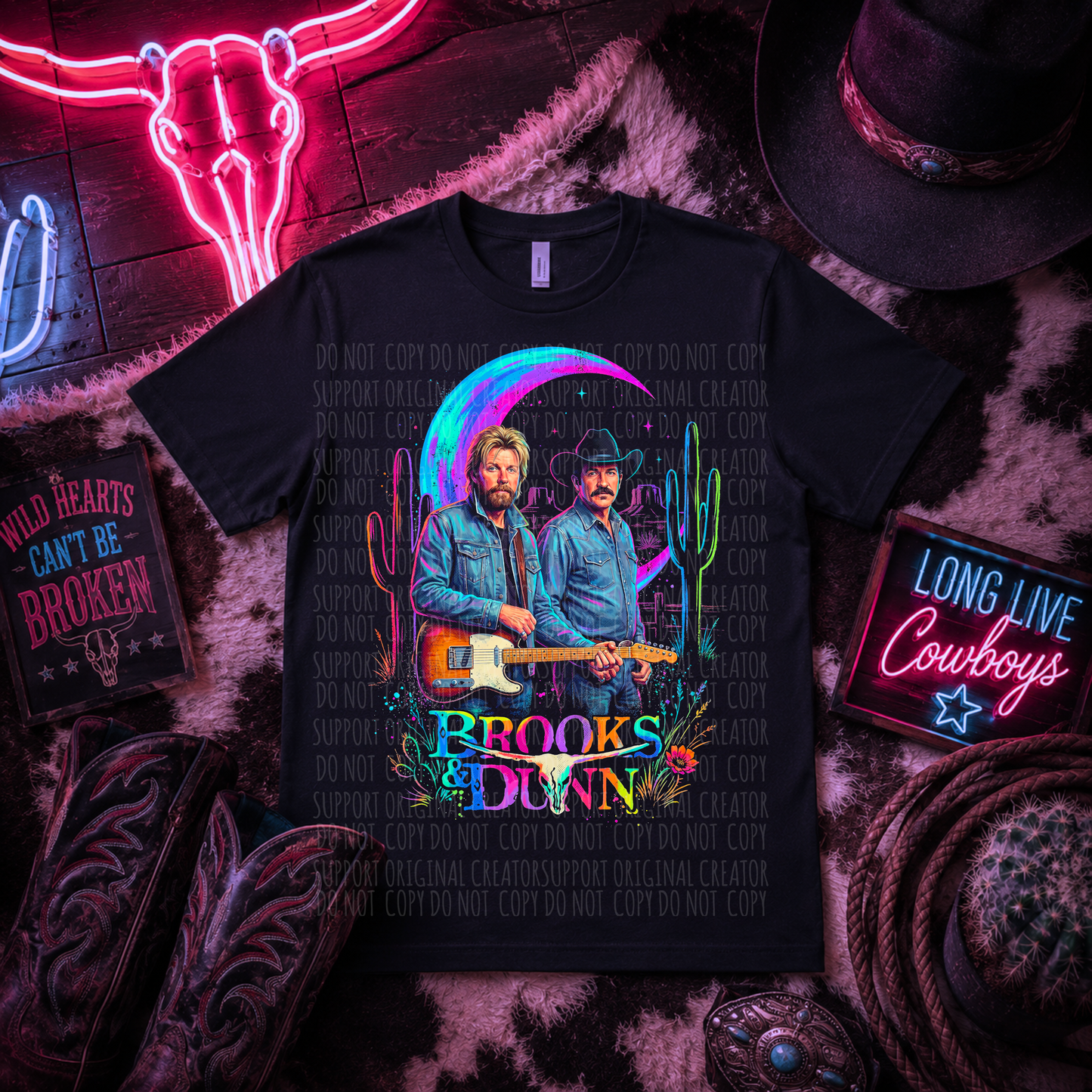 Dark tees only! Halftone B&D Neon