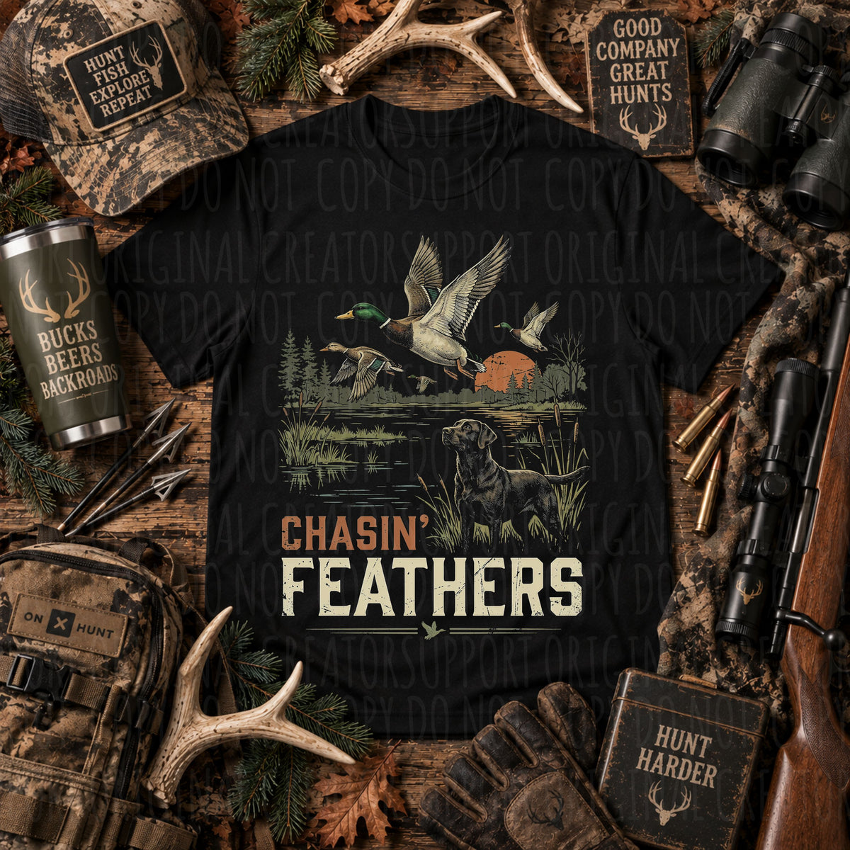 Dark tees only! Chasin' Feathers