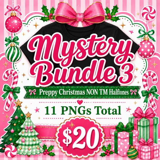 Mystery Bundle 3-Preppy Christmas Not TM Halftone (DARK TEES ONLY!) tees