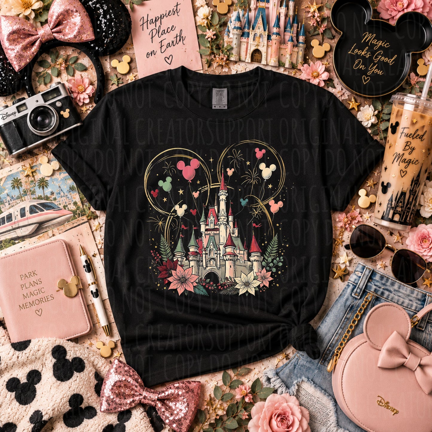 Dark tees only! Halftone Christmas Castle