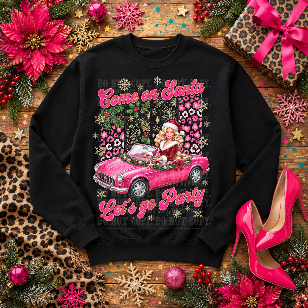 DARK TEES ONLY! HALFTONE Come on Santa