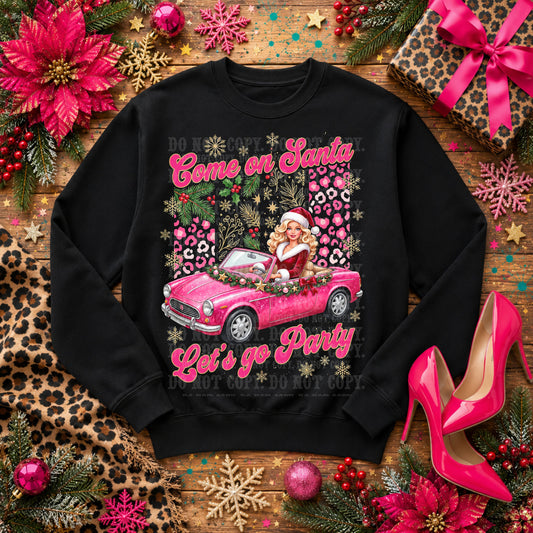 DARK TEES ONLY! HALFTONE Come on Santa
