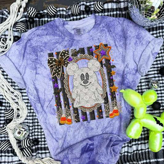 Faux Lace Embroidery Boy Mouse Halloween