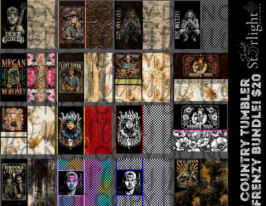 3/6 Black Knockout Country Tumbler Bundle