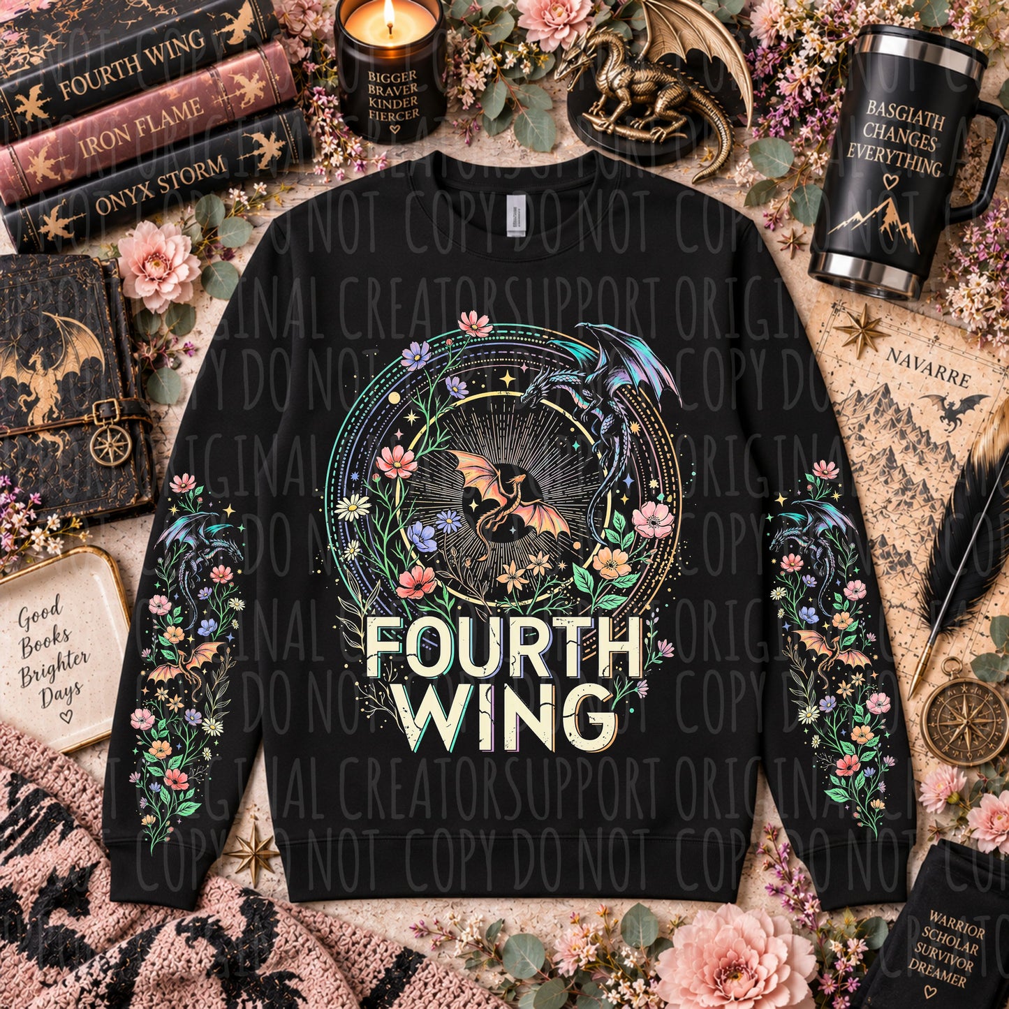 Dark tees only! Halftone- Floral FW
