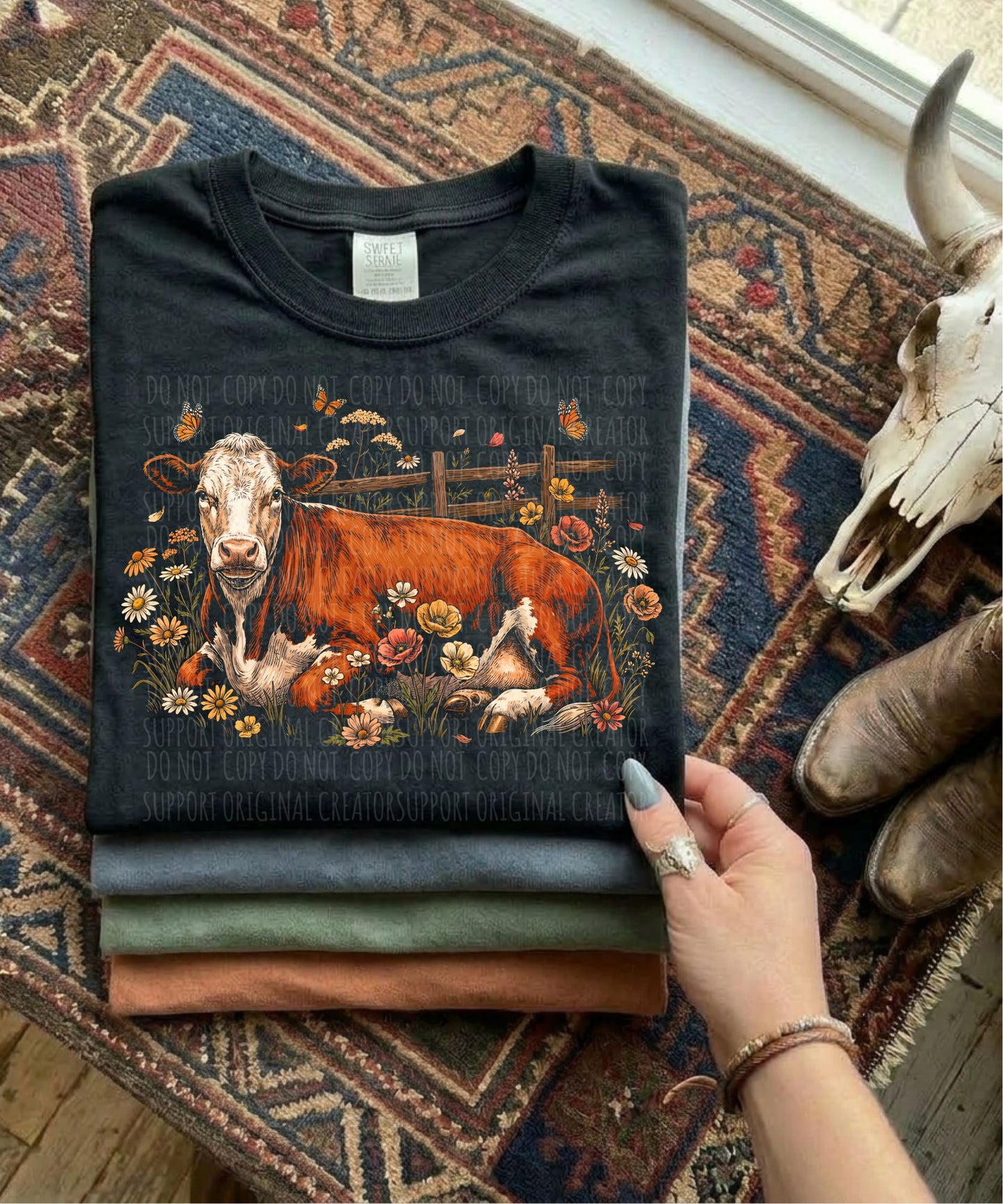 Hereford Cow Knockout-Dark tees only