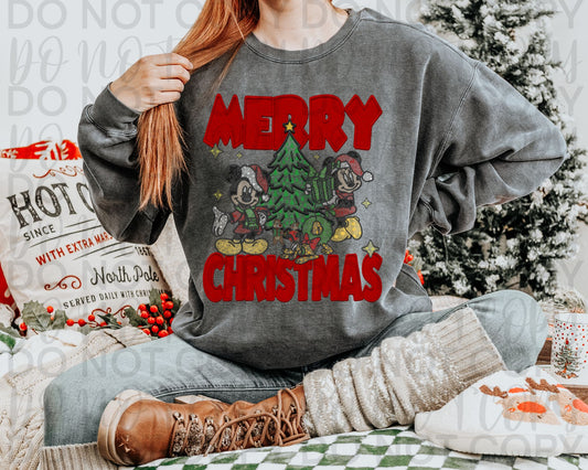 Faux lace mouse merry Christmas