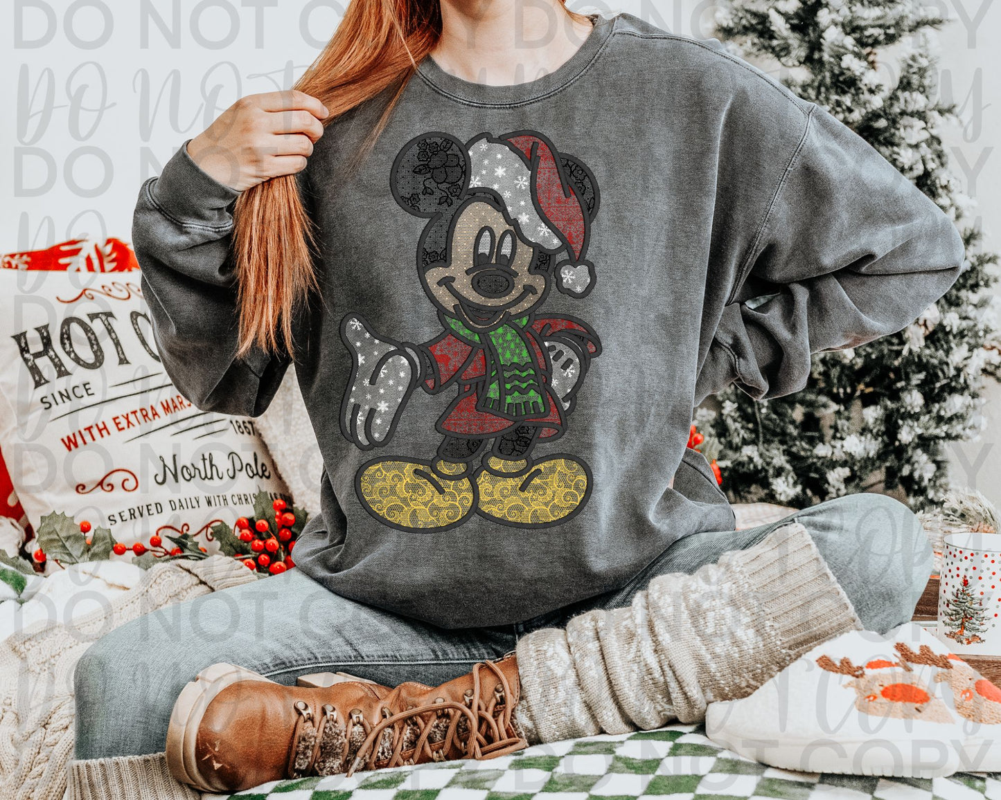 Faux lace Mouse Christmas