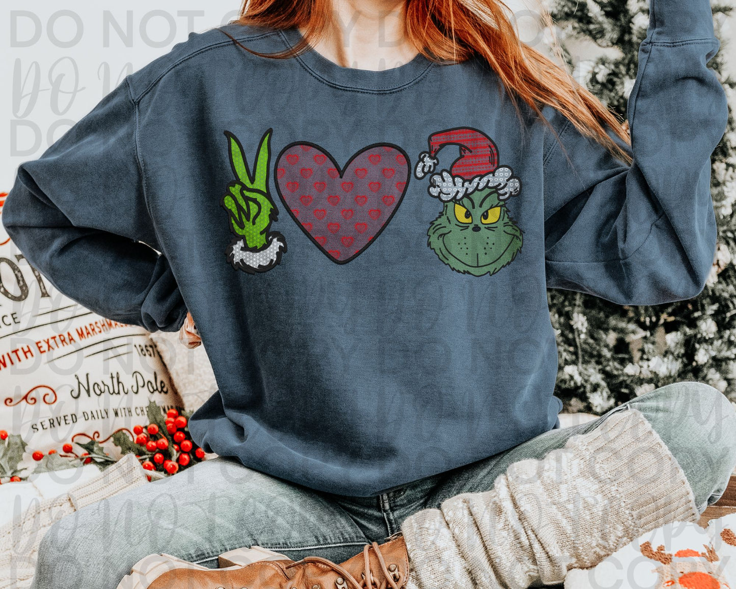 Green Guy Faux lace peace love